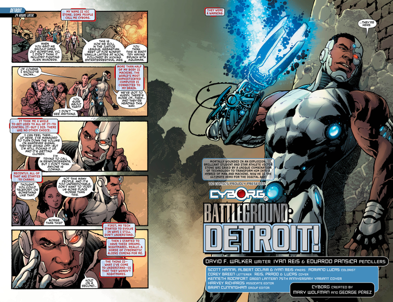 Illustration for article titled Exclusive DC preview: Vic Stone fights to save Detroit in Cyborg #3